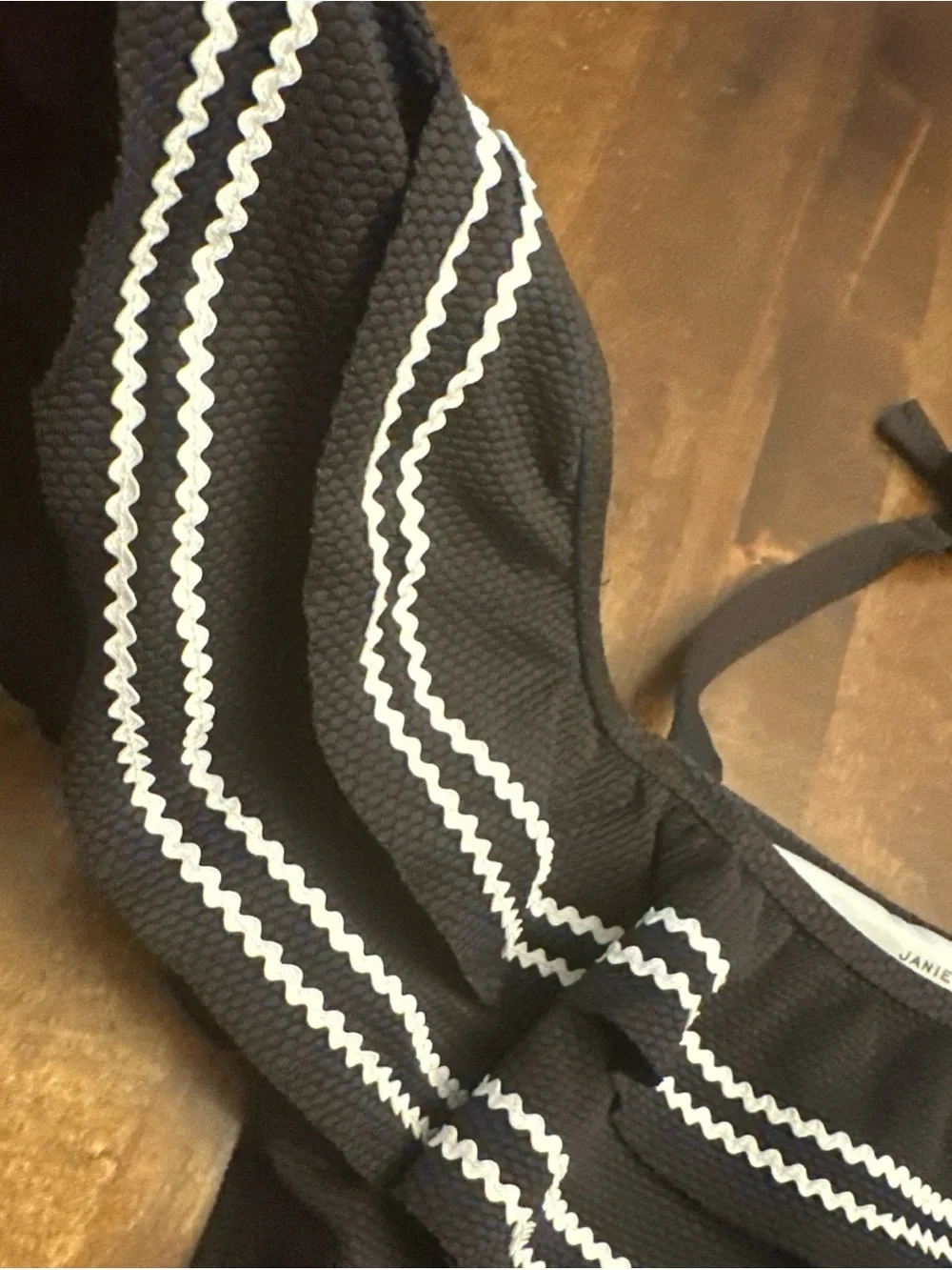 Janie and Jack Girls Swimsuit Swimming Ruffles Size 12 Girls Black White Classic